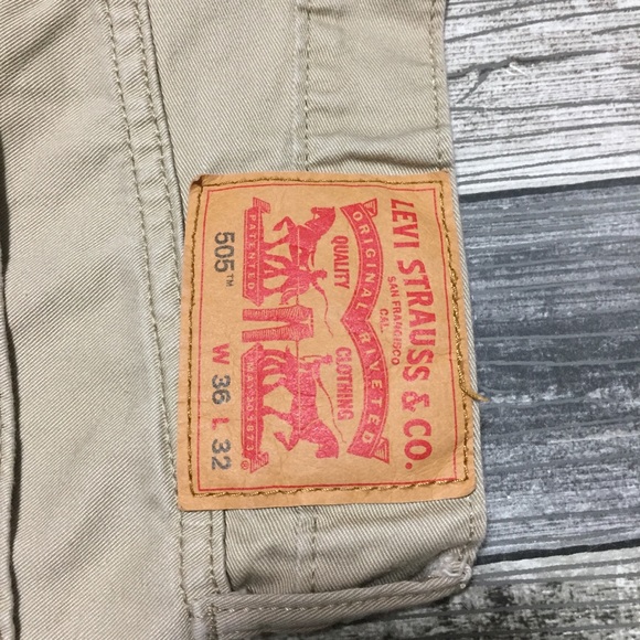 Levi’s 505 Regular Straight Chino Pants Men’s 36x32 Beige Tan 100% Cotton - Picture 8 of 10